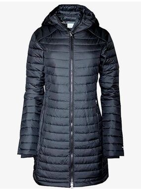 Columbia Black Omni-heat Quilted Long Hooded Puffer Coat